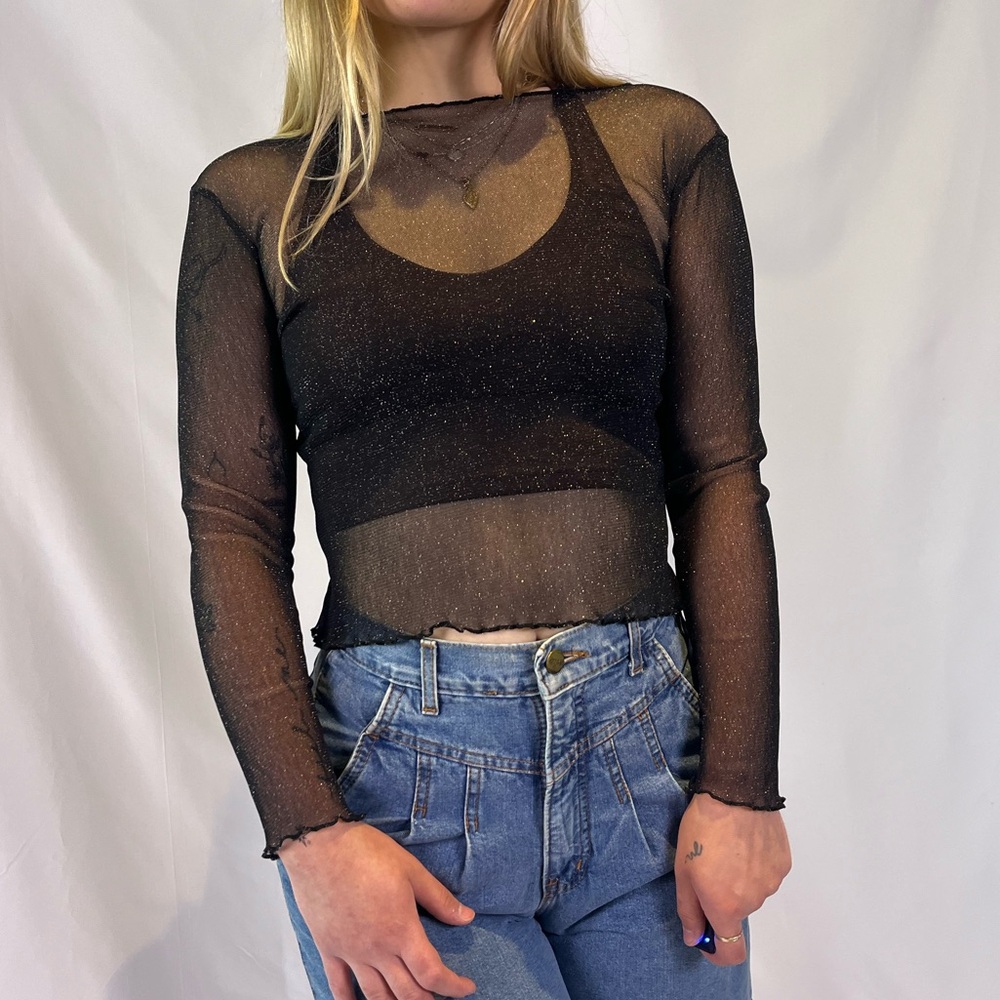 Brandy Melville Sparkle Mesh Top